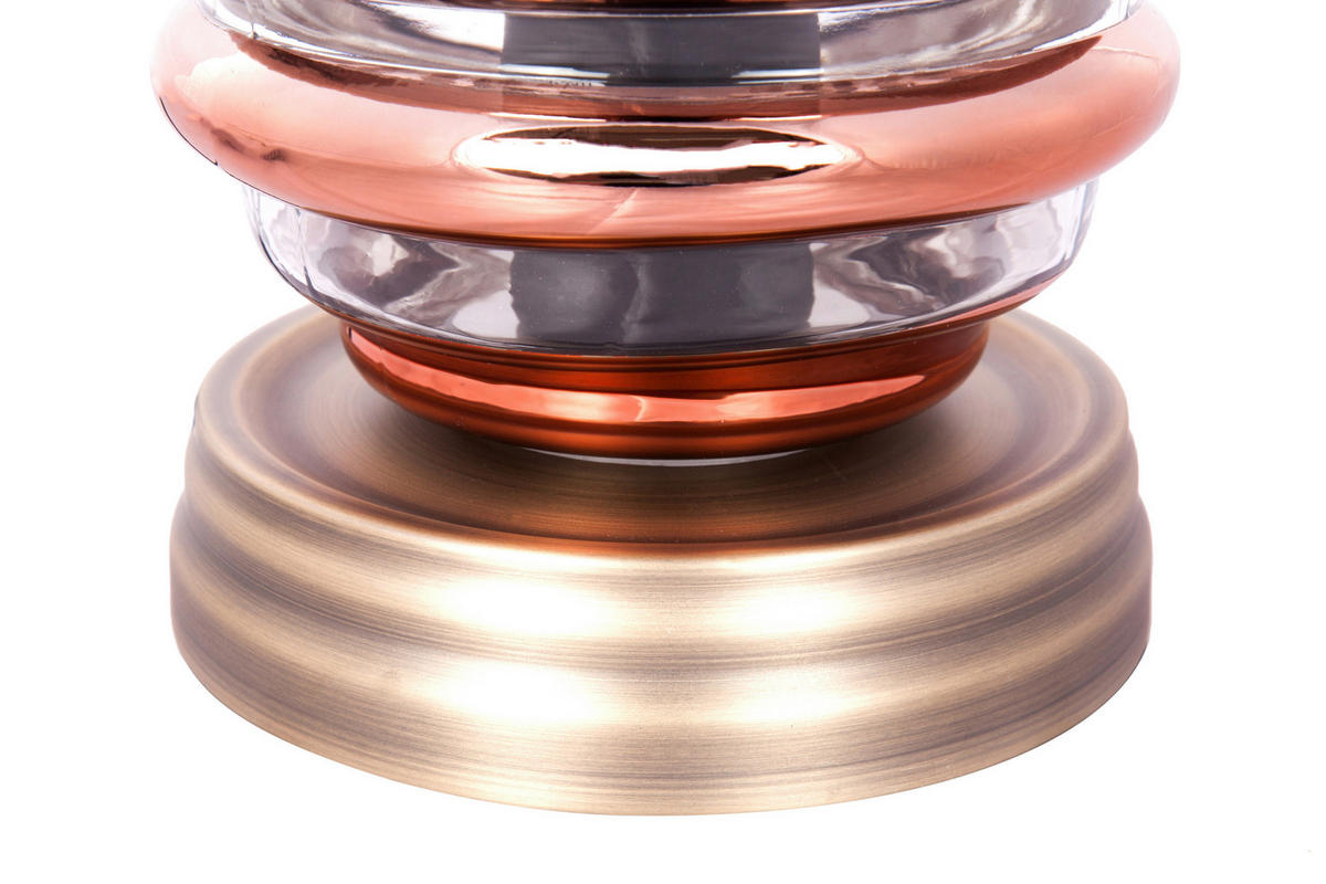 TISCHLEUCHTE - Kupferfarben, Trend, Glas/Metall (17/17/29cm) - Kayoom