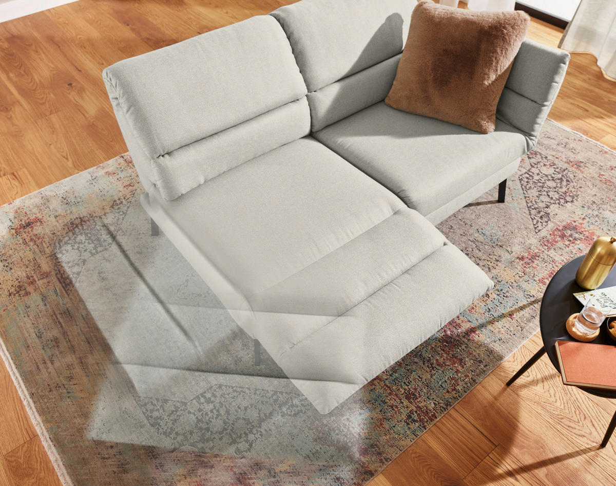 2-SITZER-SOFA Flachgewebe Naturfarben  - Schwarz/Naturfarben, Design, Textil/Metall (178-226/83-113/96-177cm) - Dieter Knoll