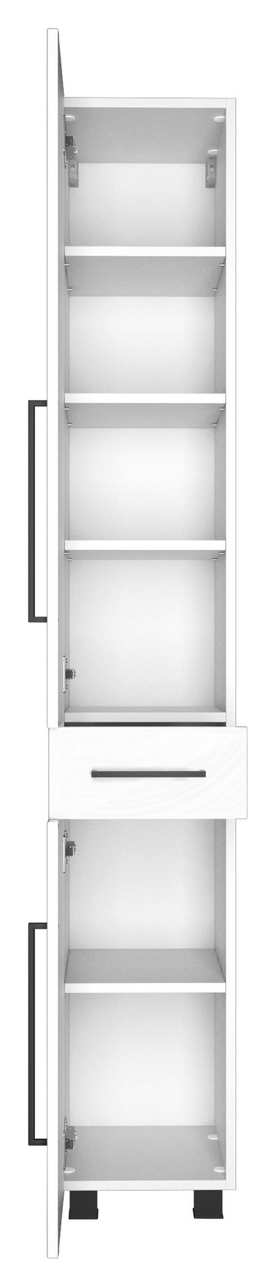 HOCHSCHRANK 30/180/35 cm  - Schwarz/Weiß, KONVENTIONELL, Holzwerkstoff/Kunststoff (30/180/35cm) - Held