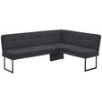 ECKBANK 213/155 cm  in Dunkelblau  - Schwarz/Dunkelblau, Design, Textil/Metall (213/155cm) - Novel