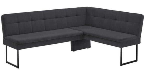 ECKBANK 213/155 cm  in Dunkelblau  - Schwarz/Dunkelblau, Design, Textil/Metall (213/155cm) - Novel
