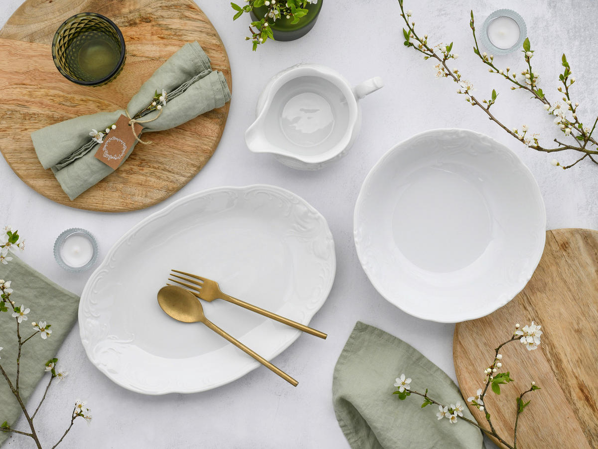 SERVIERSET 3TLG. Frederike weiss 3-teilig  - Weiß, Basics, Keramik - Creatable