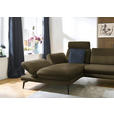 ECKSOFA in Echtleder Grün  195/308 cm  - Schwarz/Grün, Design, Leder/Metall (195/308cm) - Dieter Knoll