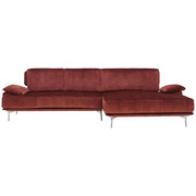 WOHNLANDSCHAFT in Textil Rostfarben - Chromfarben/Rostfarben, Design, Textil/Metall (303/165cm) - Chilliano
