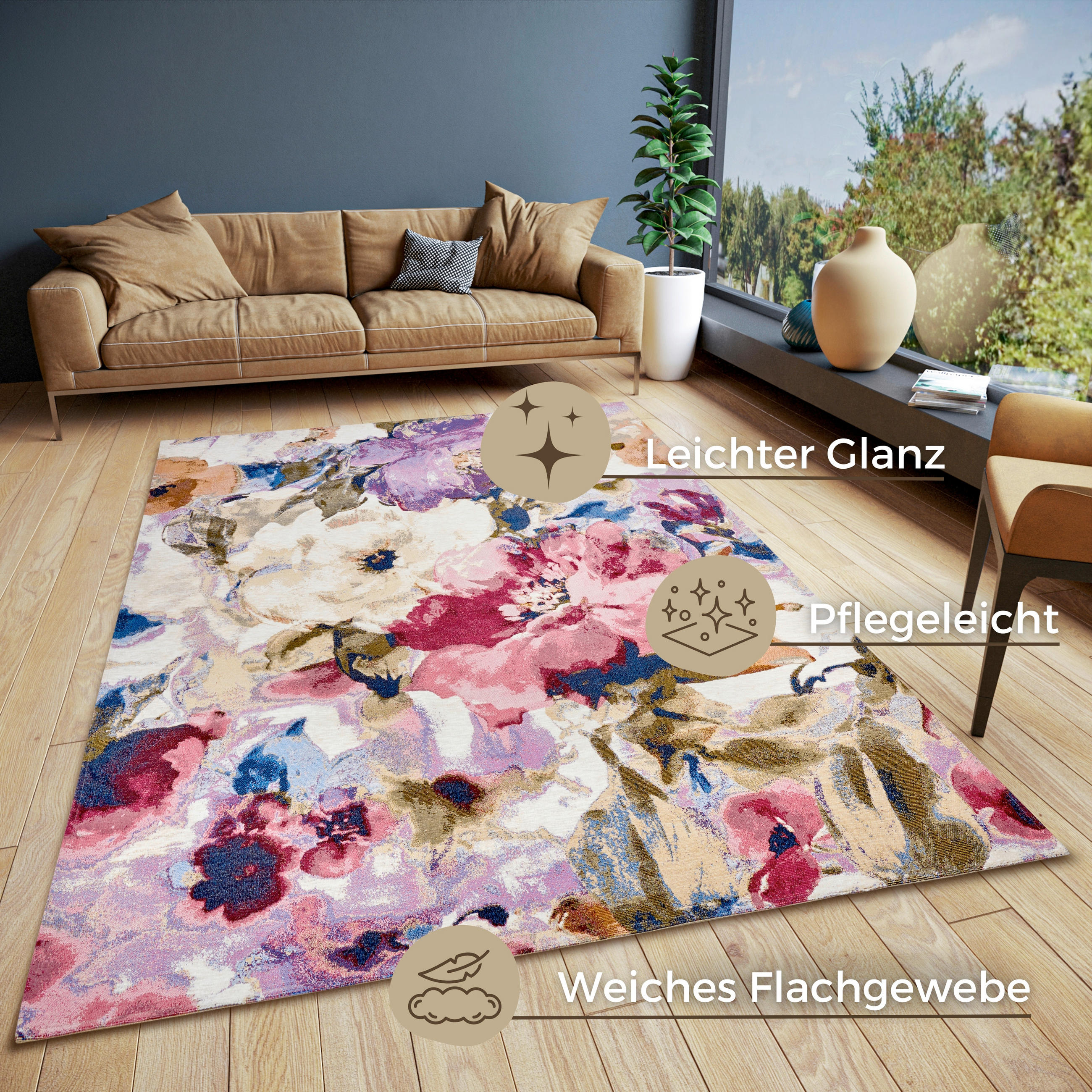 FLACHWEBETEPPICH 120/180 cm Gobelin Multicolor  - Multicolor, Design, Kunststoff/Textil (120/180cm)