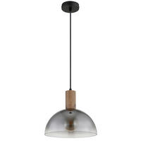 HÄNGELEUCHTE 30/12 cm  - Klar/Dunkelbraun, Design, Glas/Holz (30/12cm) - Globo