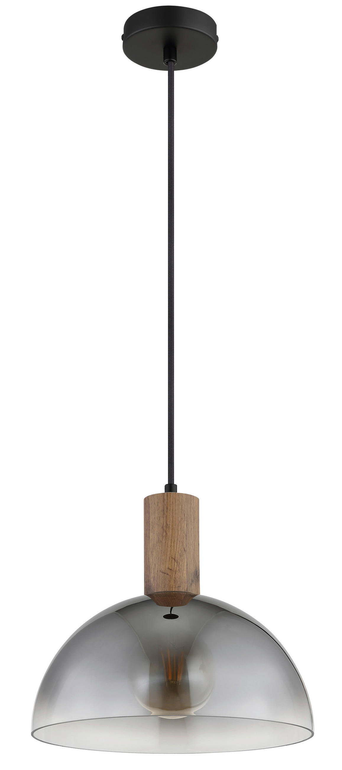 HÄNGELEUCHTE 30/12 cm  - Klar/Dunkelbraun, Design, Glas/Holz (30/12cm) - Globo