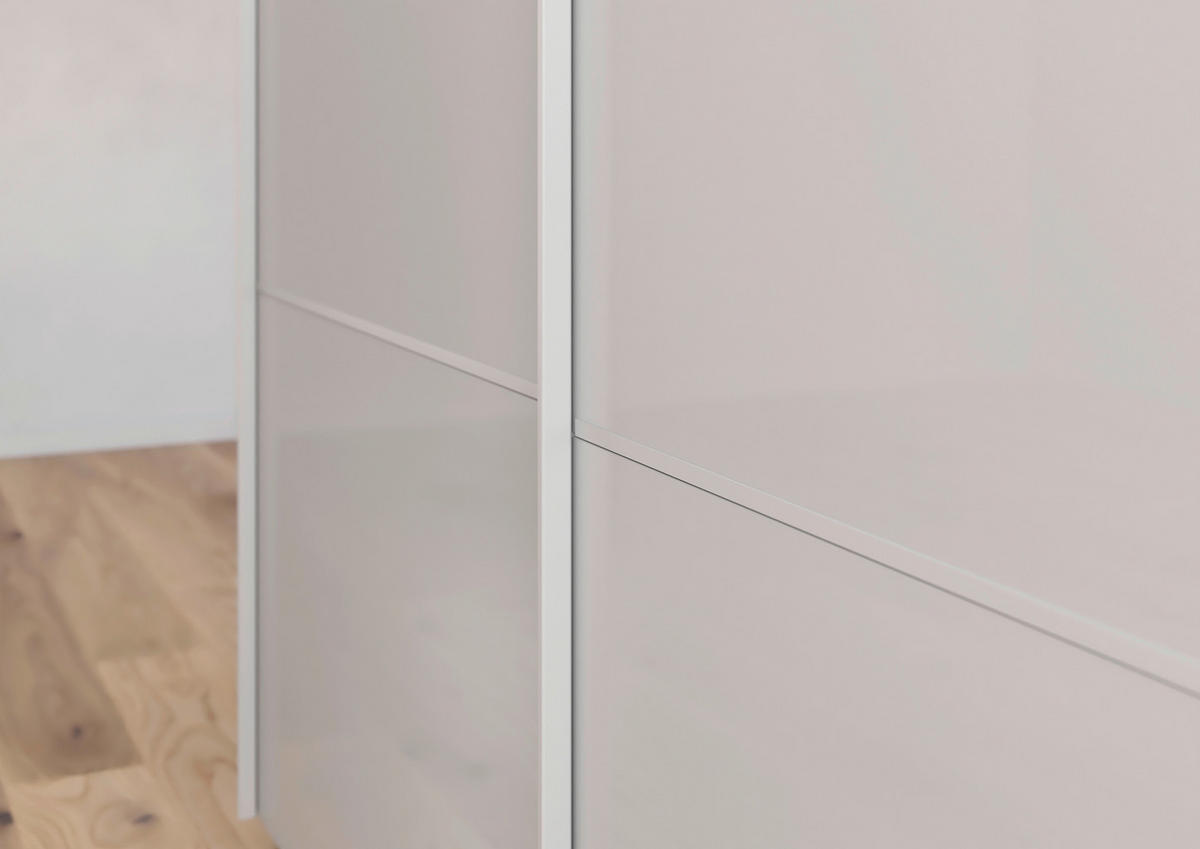 SCHWEBETÜRENSCHRANK in Grau  - Grau, Konventionell, Glas/Holzwerkstoff (301/223/68cm) - Novel