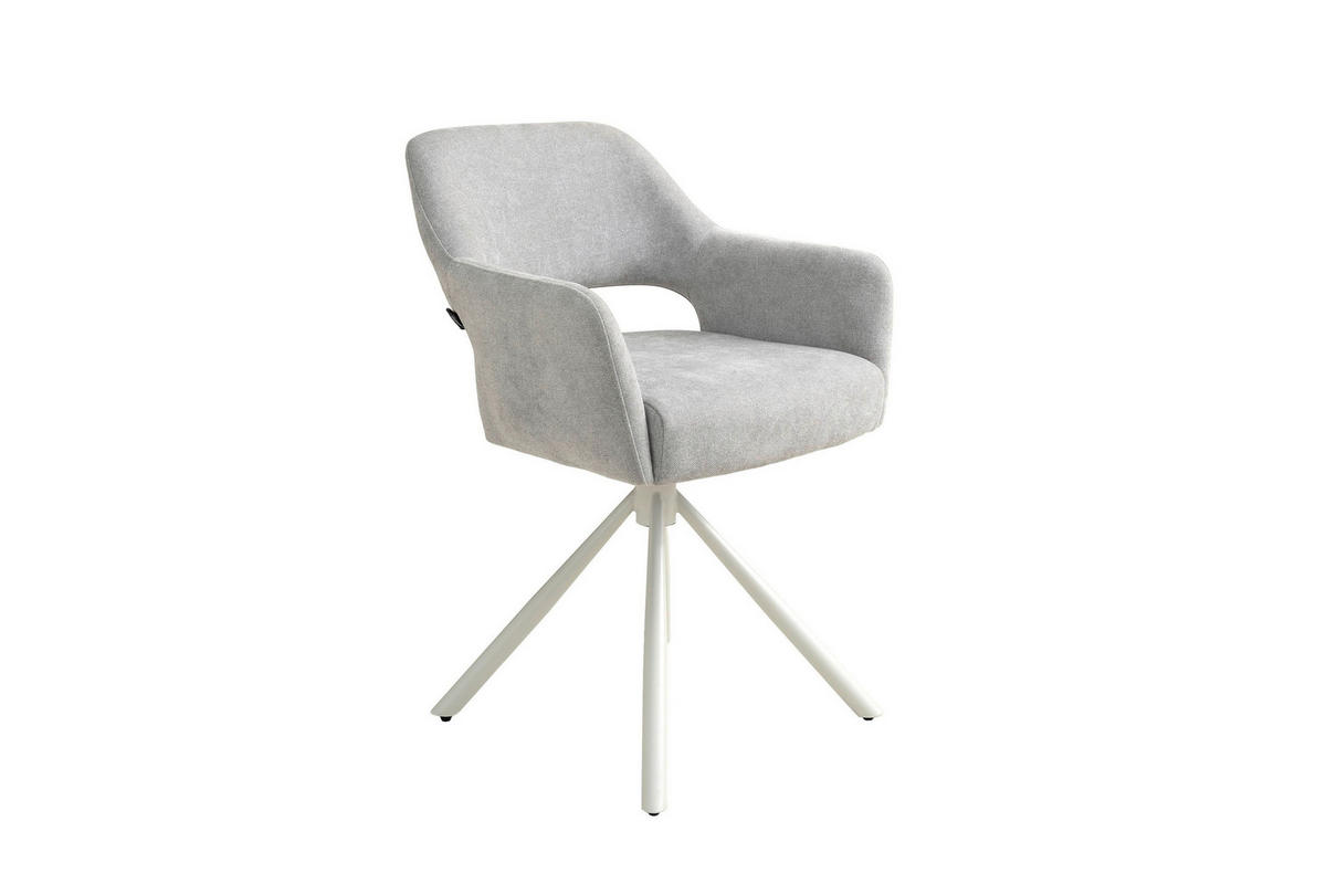 ARMLEHNSTUHL  Sitzfläche 360° drehbar Webstoff  Greige, Seidengrau  - Greige/Seidengrau, MODERN, Textil/Metall (58/84/61cm) - Schöner Wohnen