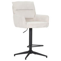 BARHOCKER Cord Beige Stoffauswahl, Sitzfläche 360° drehbar  - Beige/Schwarz, Design, Textil/Metall (54/98-120/58cm) - Novel