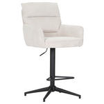 BARHOCKER Cord Beige Stoffauswahl, Sitzfläche 360° drehbar  - Beige/Schwarz, Design, Textil/Metall (54/98-120/58cm) - Novel