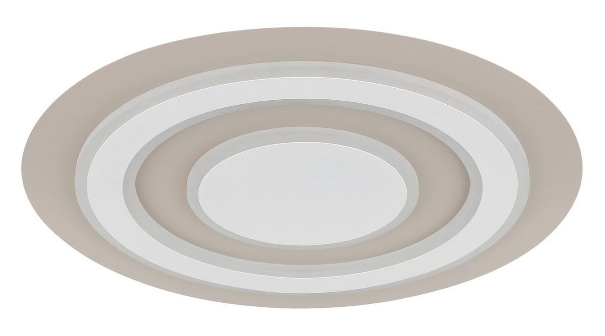 LED-DECKENLEUCHTE Jayden 48/5,5 cm   - Sandfarben/Weiß, Design, Kunststoff/Metall (48/5,5cm) - Globo