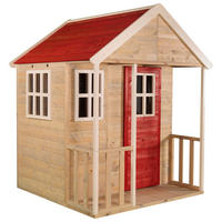 SPIELHAUS 120/155/120 cm  - Rot/Naturfarben, KONVENTIONELL, Holz (120/155/120cm)