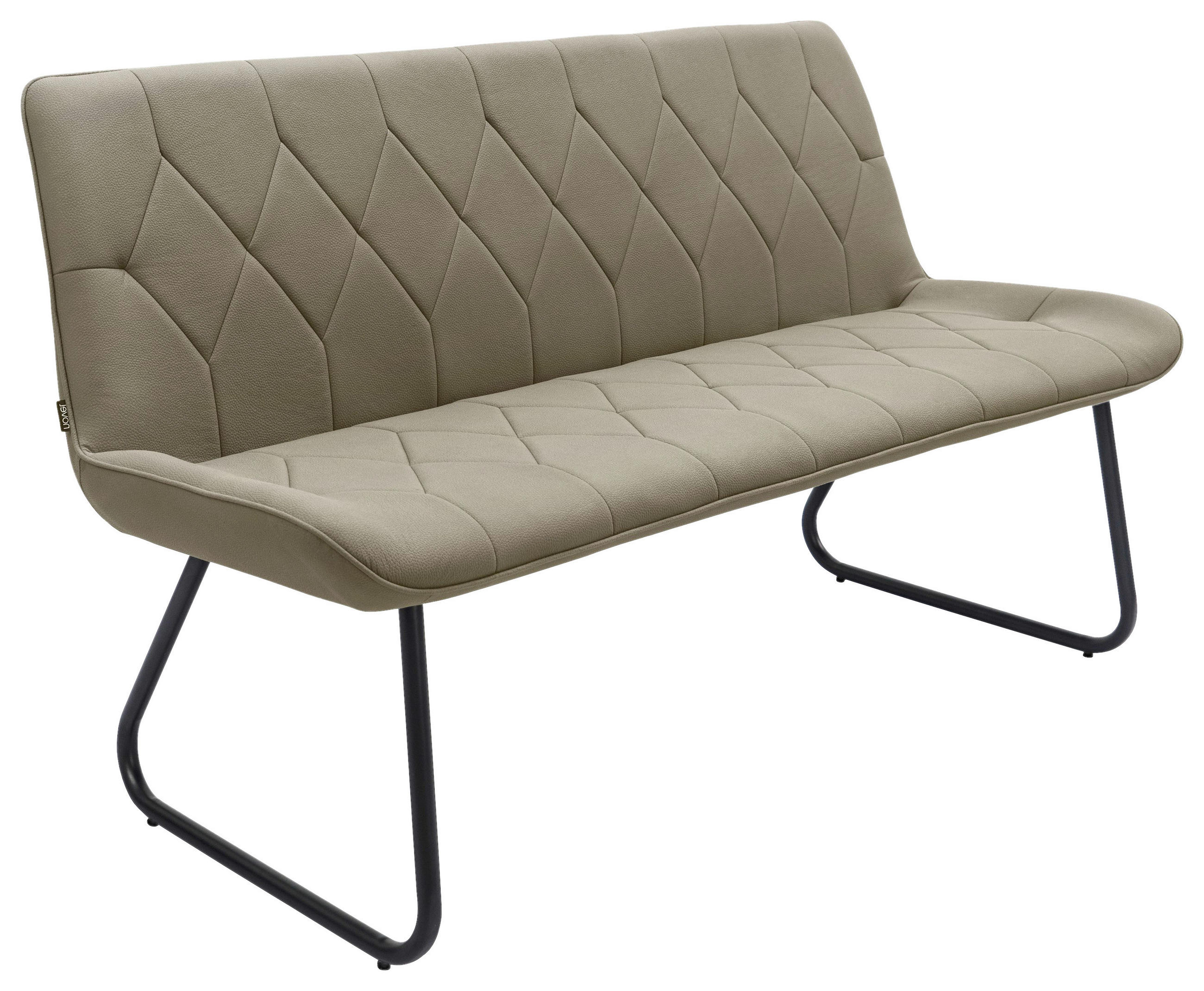 SITZBANK 155/87/65 cm Mikrofaser Taupe  - Taupe/Schwarz, Design, Textil/Metall (155/87/65cm) - Novel