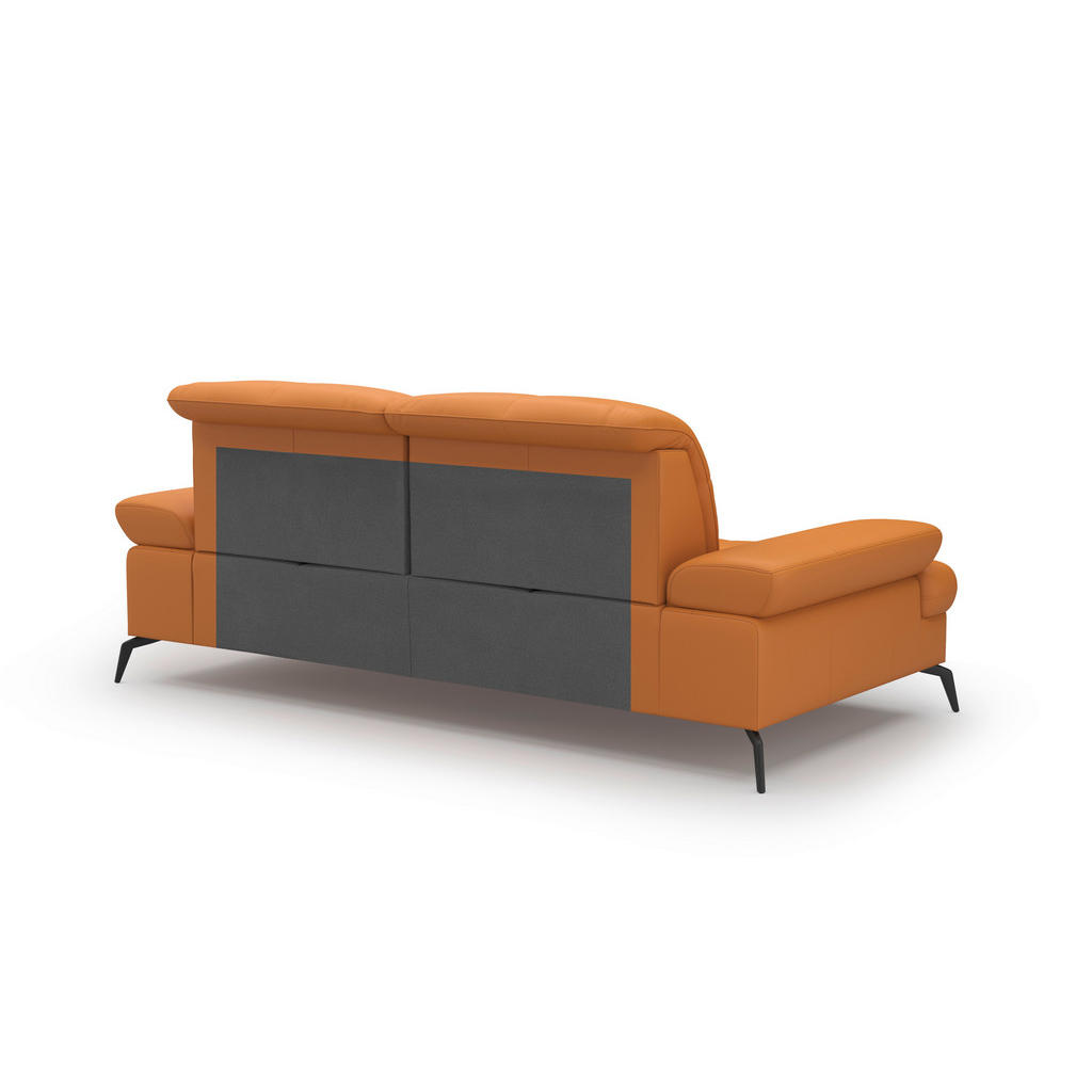 Thumbnail - Sit & More 2,5-Sitzer, Currygelb, Textil, Leder, Kombination Echtleder/Stoff, Nappaleder, 202x90x122 cm, Goldenes M, Mad...