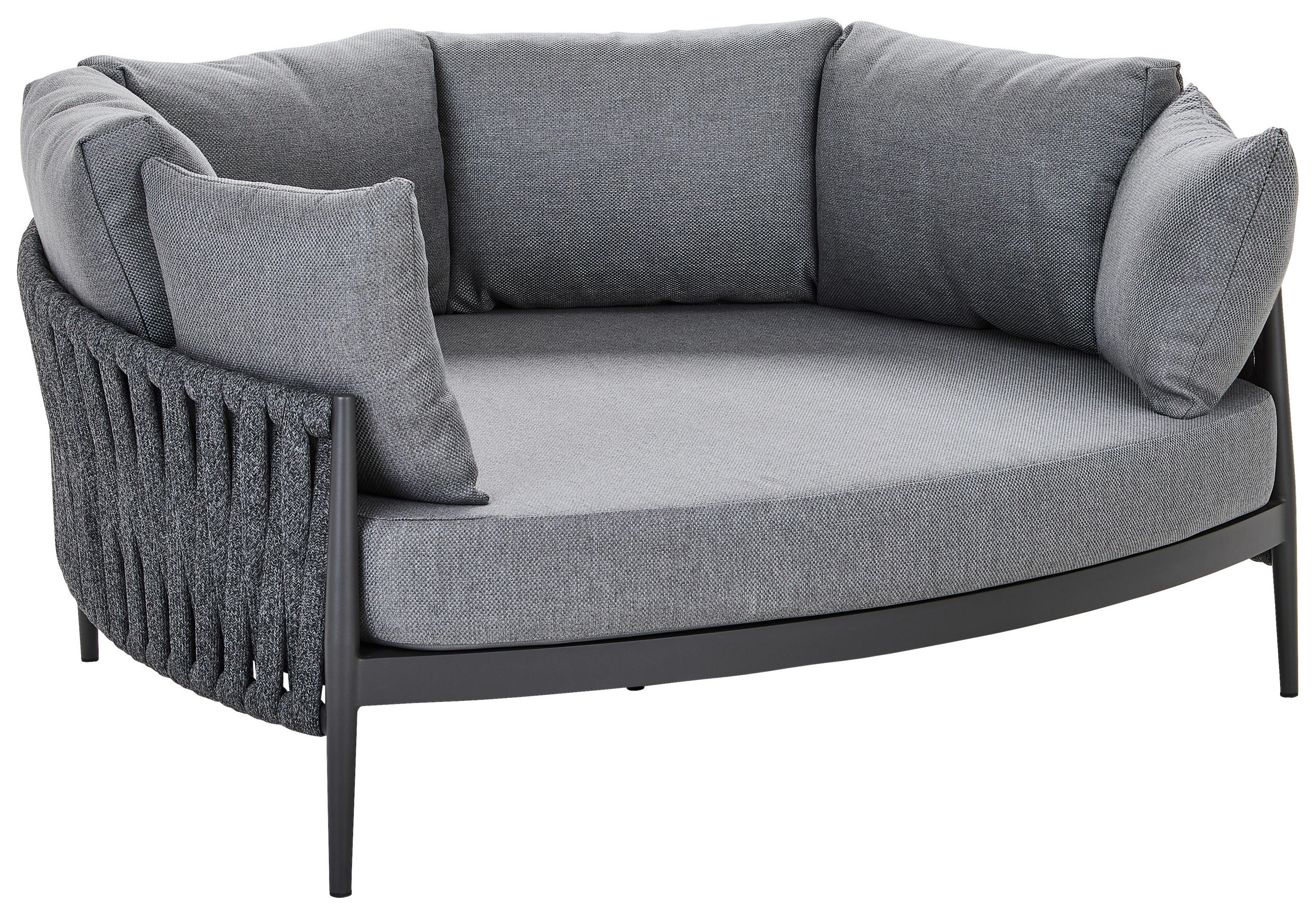 LOUNGEBETT 165/69/144 cm Aluminium  - Anthrazit, Design, Textil/Metall (165/69/144cm) - Amatio