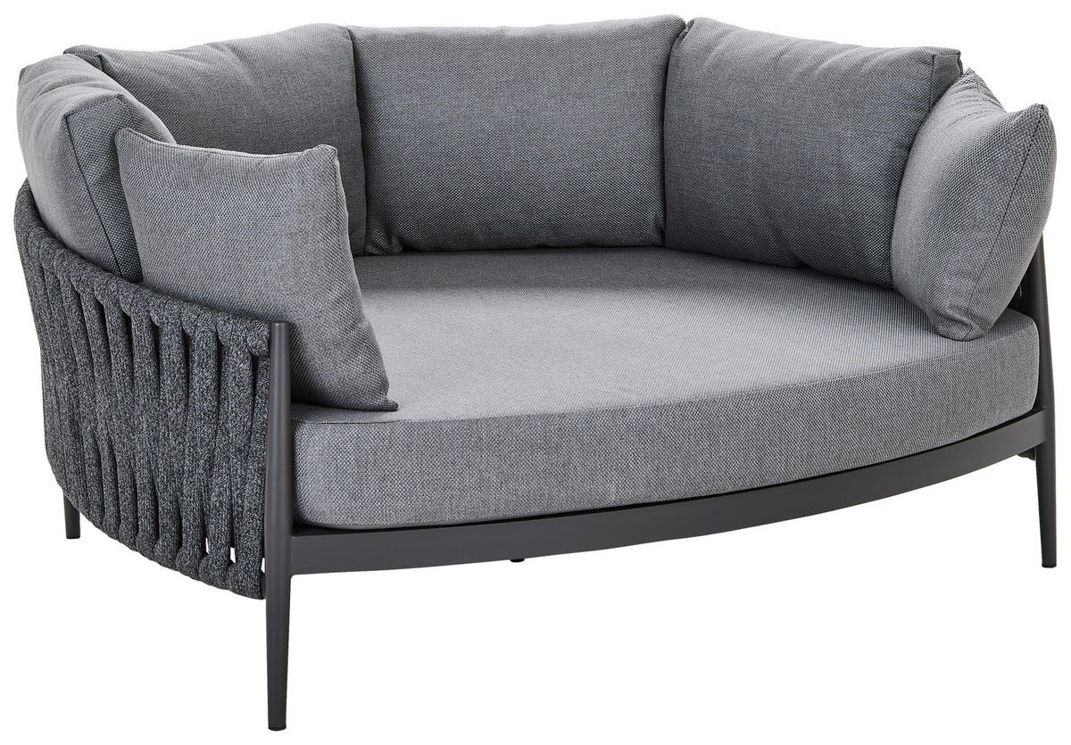 LOUNGEBETT 165/69/144 cm Aluminium  - Anthrazit, Design, Textil/Metall (165/69/144cm) - Amatio