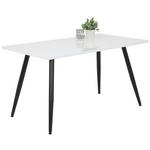 ESSTISCH in Holzwerkstoff 140/80/76 cm  - Weiß Hochglanz/Schwarz, KONVENTIONELL, Holzwerkstoff/Metall (140/80/76cm) - Carryhome