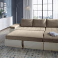 ECKSOFA  in Flachgewebe Weiß, Beige  271/175 cm  - Beige/Weiß, Design, Kunststoff/Textil (271/175cm) - Xora