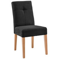 STUHL in Holz, Textil Schwarz, Buchefarben  - Buchefarben/Schwarz, KONVENTIONELL, Holz/Textil (47,5/91,5/63cm) - home24