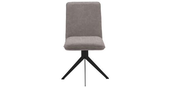 STUHL in Stahl Webstoff Metall, Textil - Hellbraun/Schwarz, Design, Textil/Metall (46,5/87/64cm) - Voleo