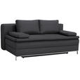 BOXSPRINGSOFA in Webstoff Anthrazit - Chromfarben/Anthrazit, Design, Textil/Metall (200/93/107cm) - Novel