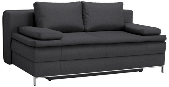 BOXSPRINGSOFA in Webstoff Anthrazit - Chromfarben/Anthrazit, Design, Textil/Metall (200/93/107cm) - Novel