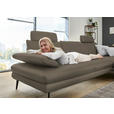 ECKSOFA in Echtleder Greige  310/180 cm  - Greige/Schwarz, Design, Leder/Metall (310/180cm) - Dieter Knoll