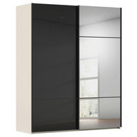 SCHWEBETÜRENSCHRANK 162/223/68 cm 2-türig Schwarz, Champagner  - Champagner/Schwarz, KONVENTIONELL, Glas/Holzwerkstoff (162/223/68cm) - Novel