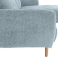 ECKSOFA Blau Flachgewebe  - Blau/Buchefarben, KONVENTIONELL, Holz/Textil (230/144cm) - Carryhome