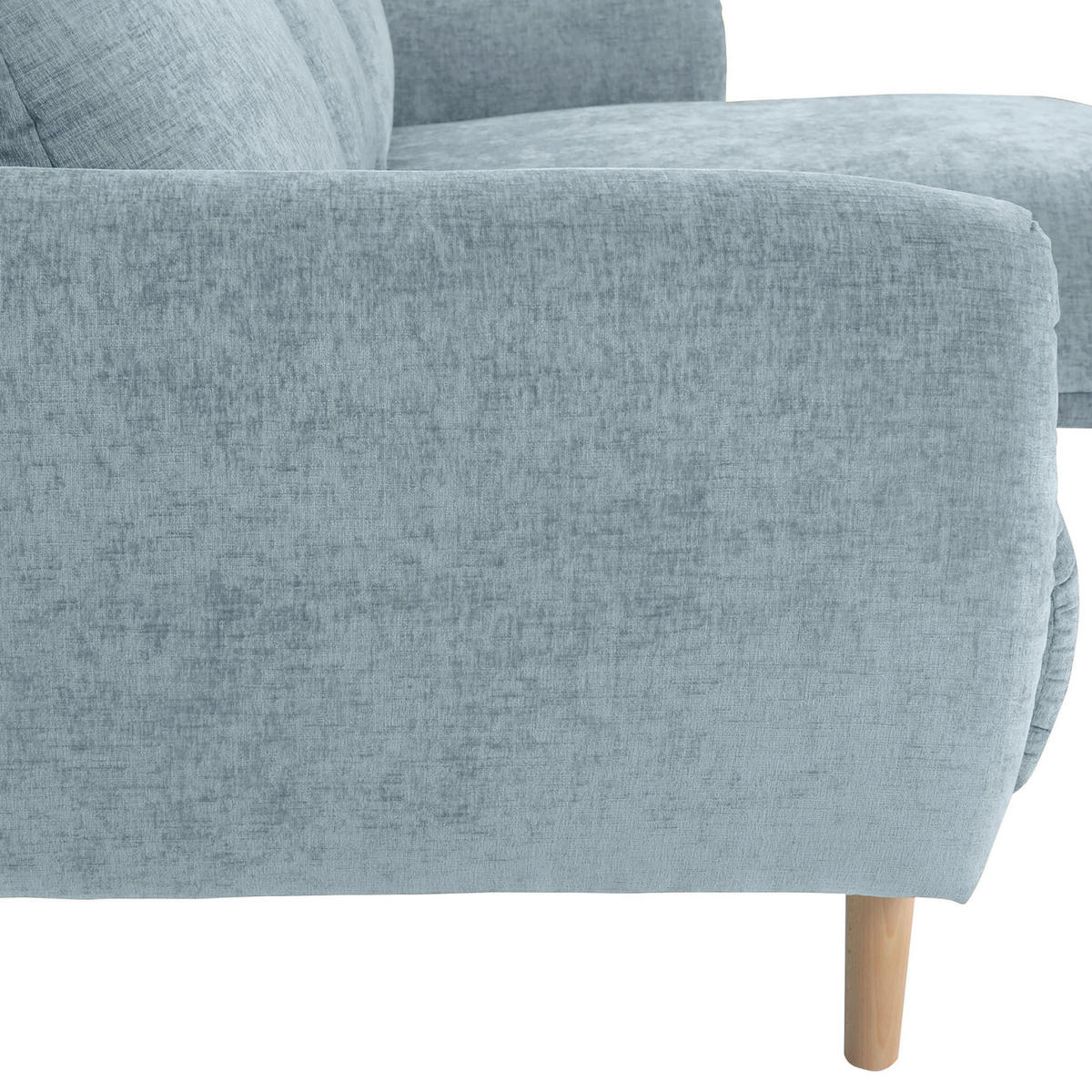 ECKSOFA Blau Flachgewebe  - Blau/Buchefarben, KONVENTIONELL, Holz/Textil (230/144cm) - Carryhome