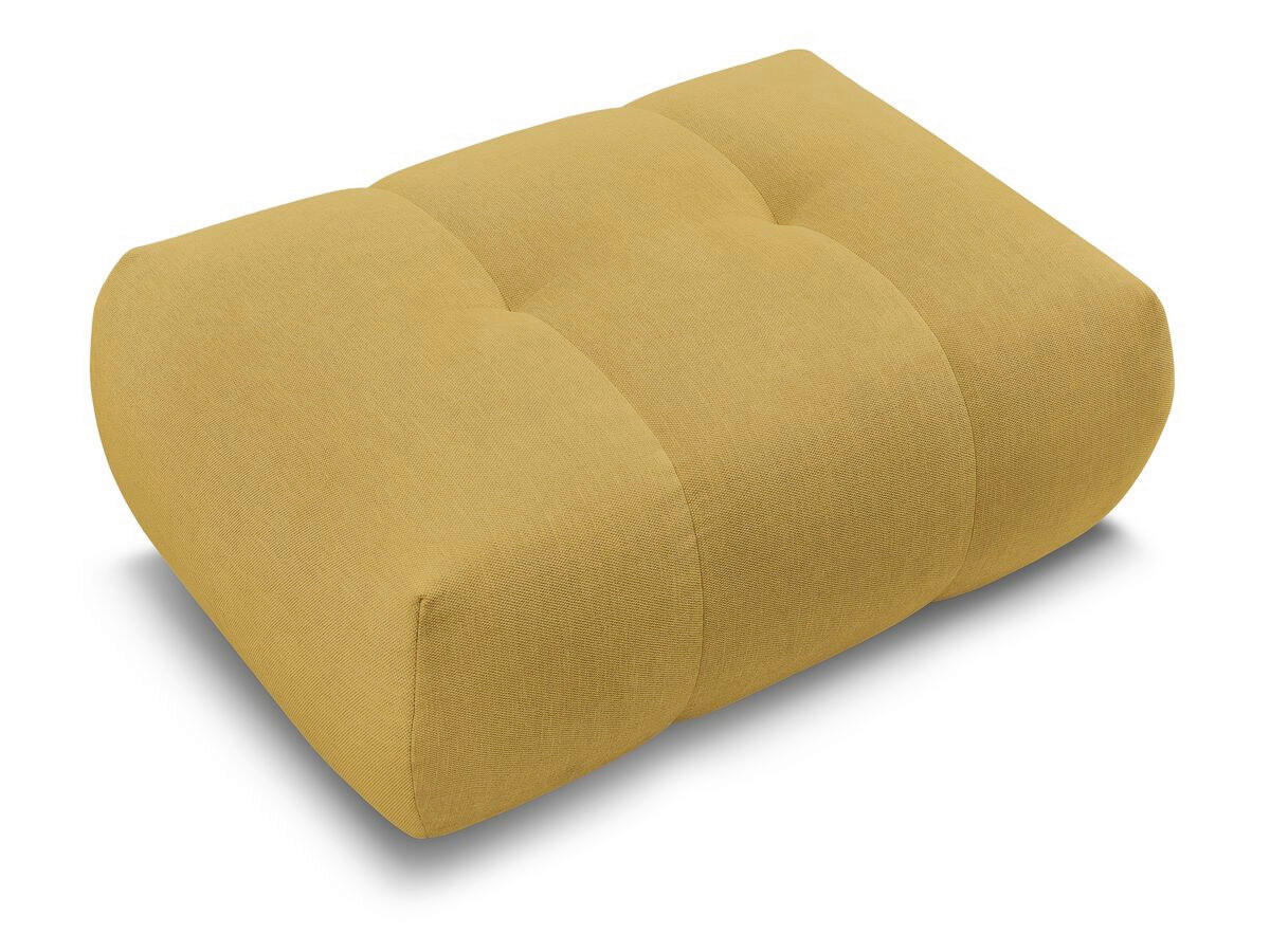 HOCKER FUJI  Leinenoptik Gelb  - Gelb/Schwarz, MODERN, Kunststoff/Textil (112/44/80cm)