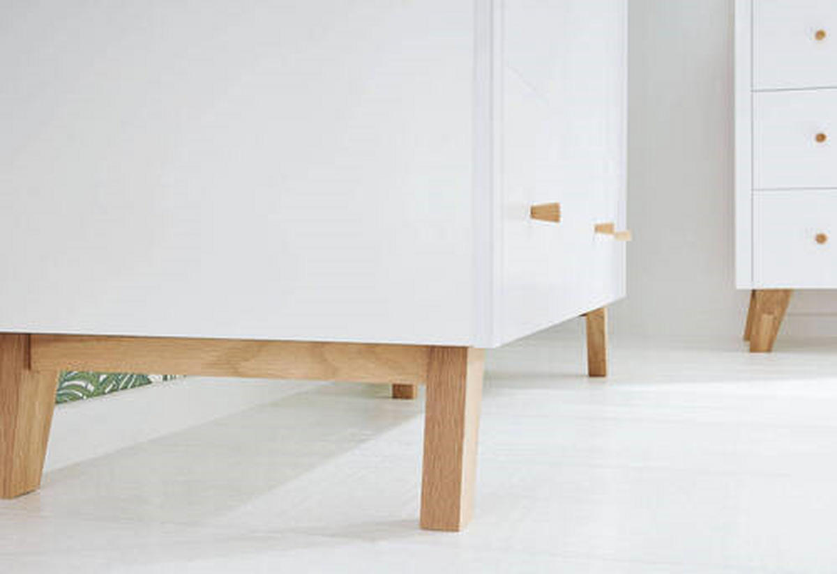WICKELKOMMODE PINOLINO PAN Weiß, Naturfarben  - Eichefarben/Weiß, Design, Holz/Holzwerkstoff (100/100/56-78cm) - Pinolino