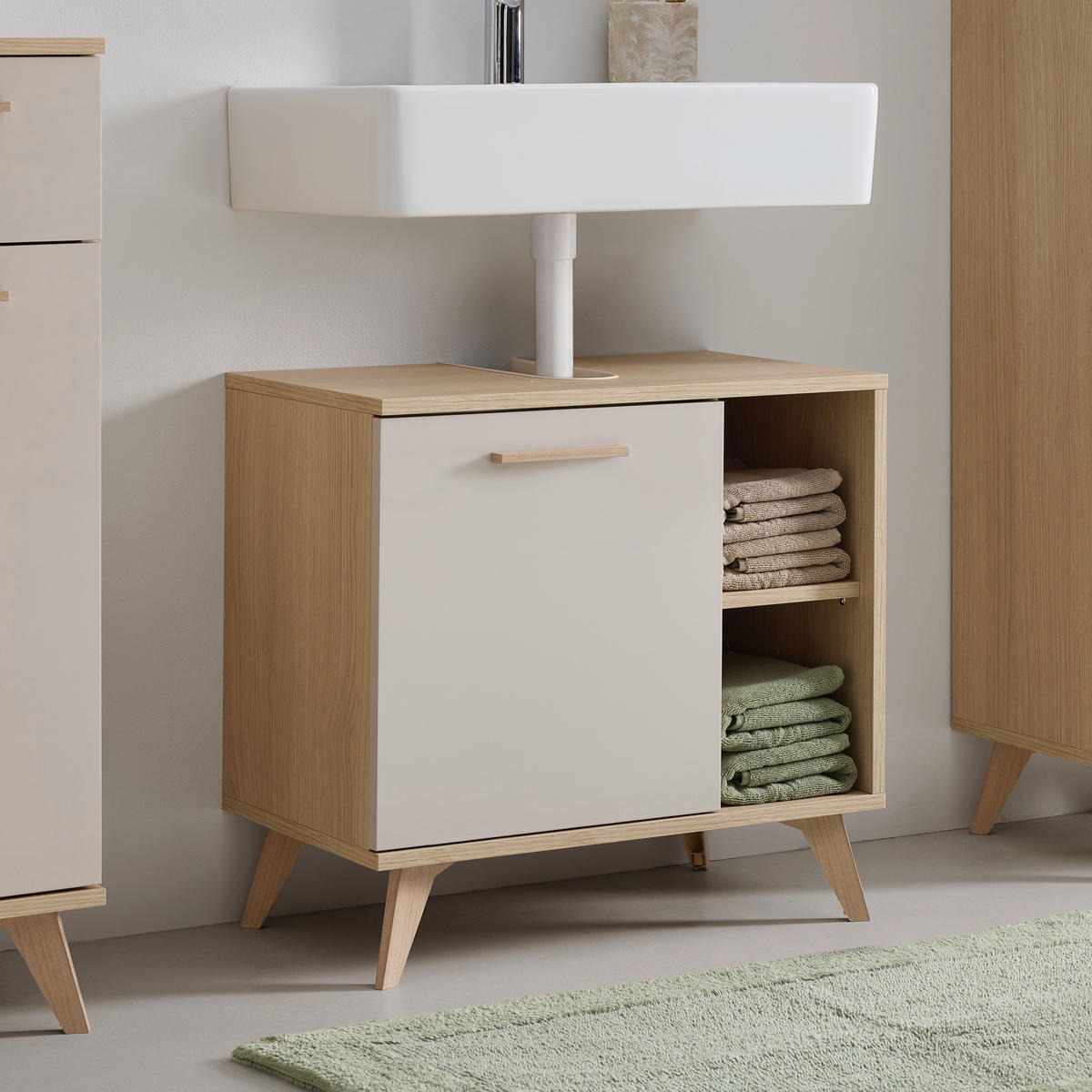 TVÄTTSTÄLLSUNDERSKÅP 60/58/35 cm  - kashmir/ekfärgad, Modern, trämaterial/plast (60/58/35cm) - Best Price