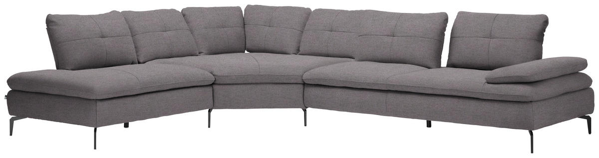 ECKSOFA  in Flachgewebe Anthrazit  271/344 cm  - Anthrazit/Schwarz, Design, Textil/Metall (271/344cm) - Chilliano