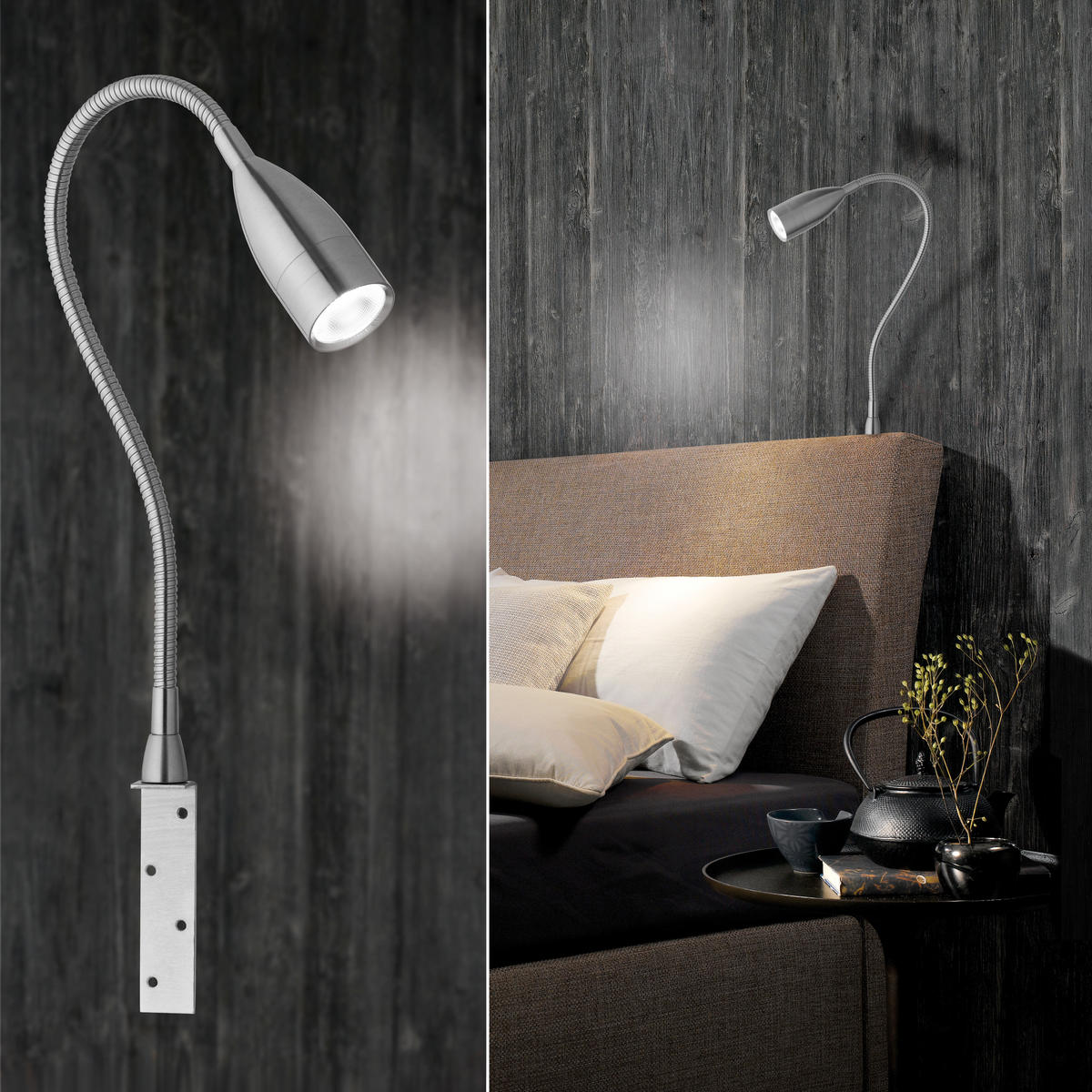 NÁSTENNÉ LED SVIETIDLO, 48 cm - číra/niklová, Basics, kov/plast (48cm)