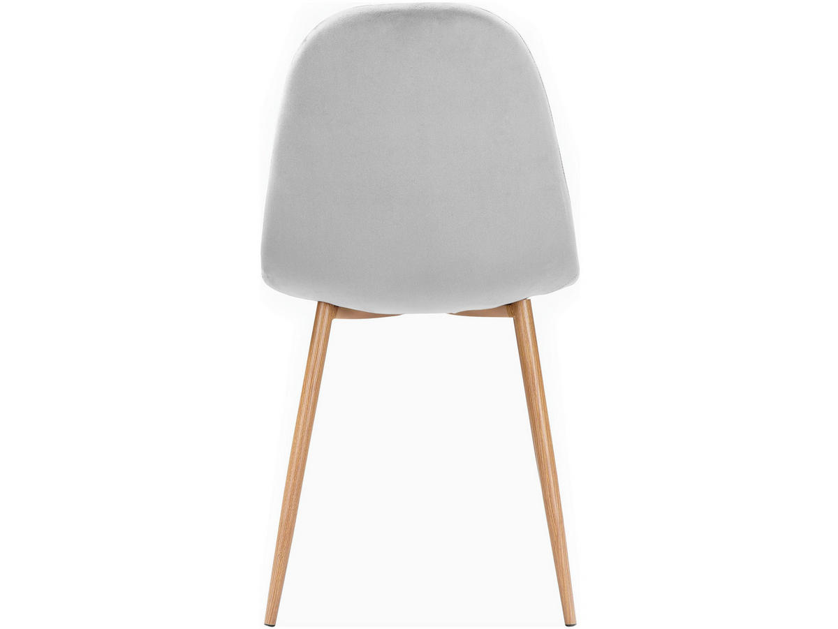 STUHL-SET Velours Grau  - Eichefarben/Grau, Design, Textil/Metall (44/87/51cm) - MID.YOU