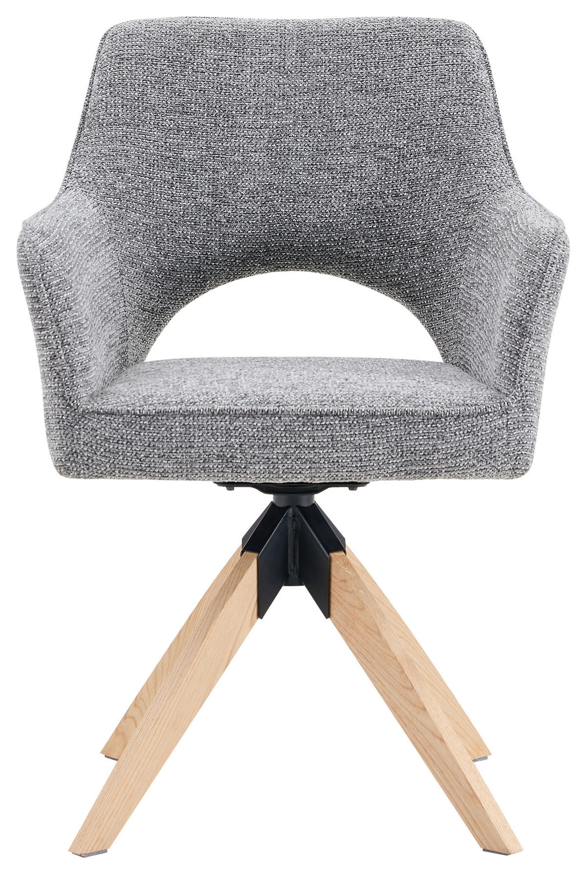STOLICA S NASLONOM ZA RUKE  siva, boje hrasta  drvo, metal, tekstil      - siva/boje hrasta, Moderno, drvo/metal (60/89/65,5cm) - Livetastic