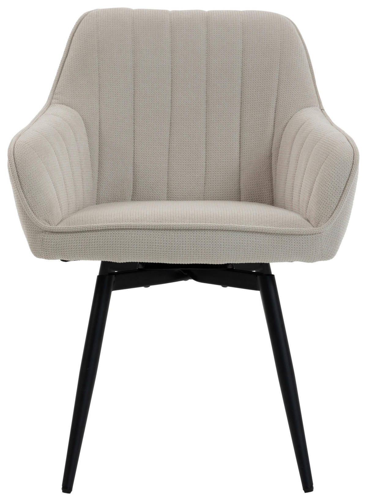 ARMLEHNSTUHL  Sitzfläche 180° drehbar   - Creme/Schwarz, MODERN, Textil/Metall (63/83/63cm) - Livetastic