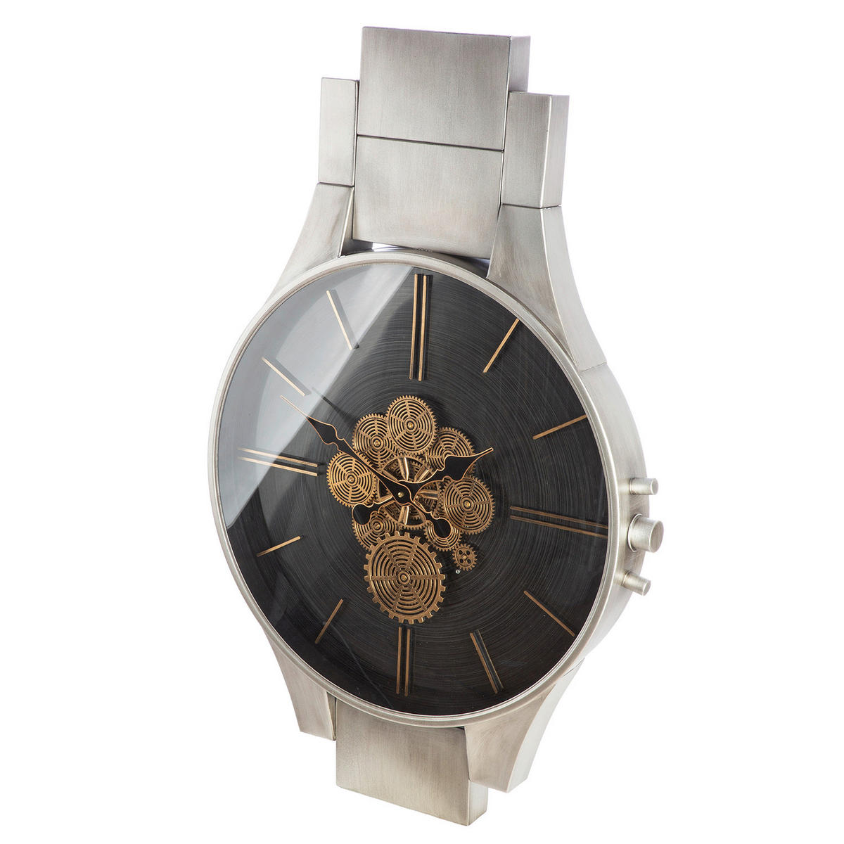 WANDUHR TIMING Schwarz, Silberfarben, Goldfarben 62,5/99.5/8.5 cm  - Silberfarben/Goldfarben, Basics, Glas/Metall (62,5/99.5/8.5cm)