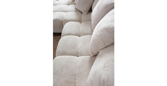 ECKSOFA  in Plüsch Weiß  190/288 cm  - Dunkelbraun/Weiß, KONVENTIONELL, Holz/Textil (190/288cm) - Carryhome