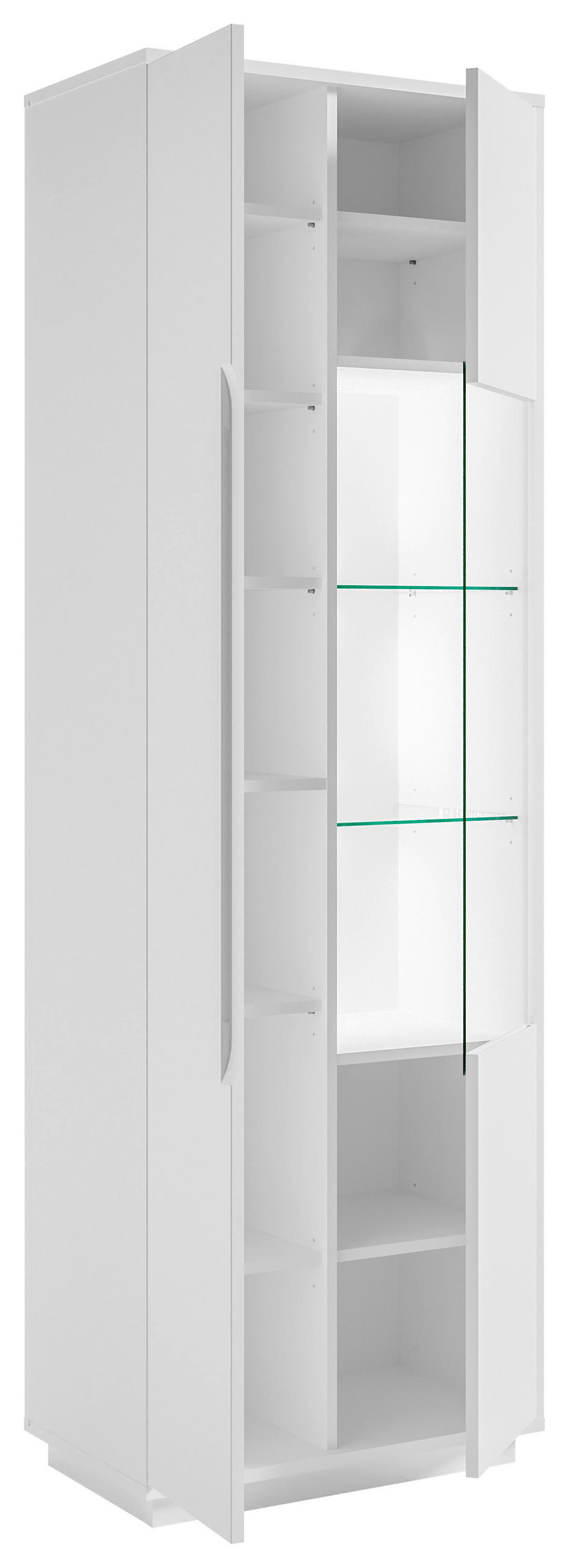 VITRINE Weiss  65/198/38 cm  - Weiss, Modern, Glas/Holzwerkstoff (65/198/38cm) - Carryhome