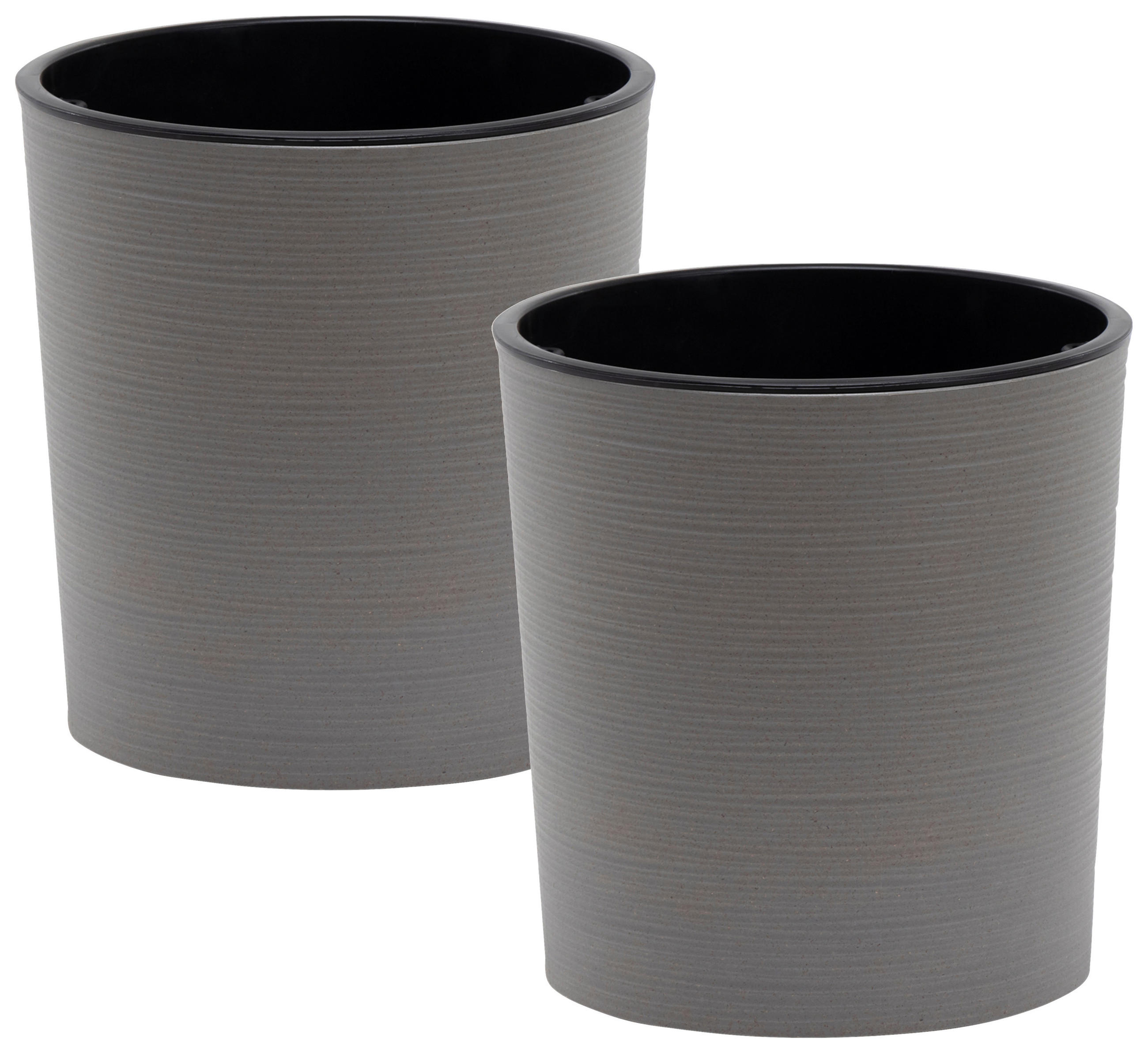 ÜBERTOPF-SET  2-teilig  - Grau, Basics, Kunststoff (30/30,5cm) - Siena Garden
