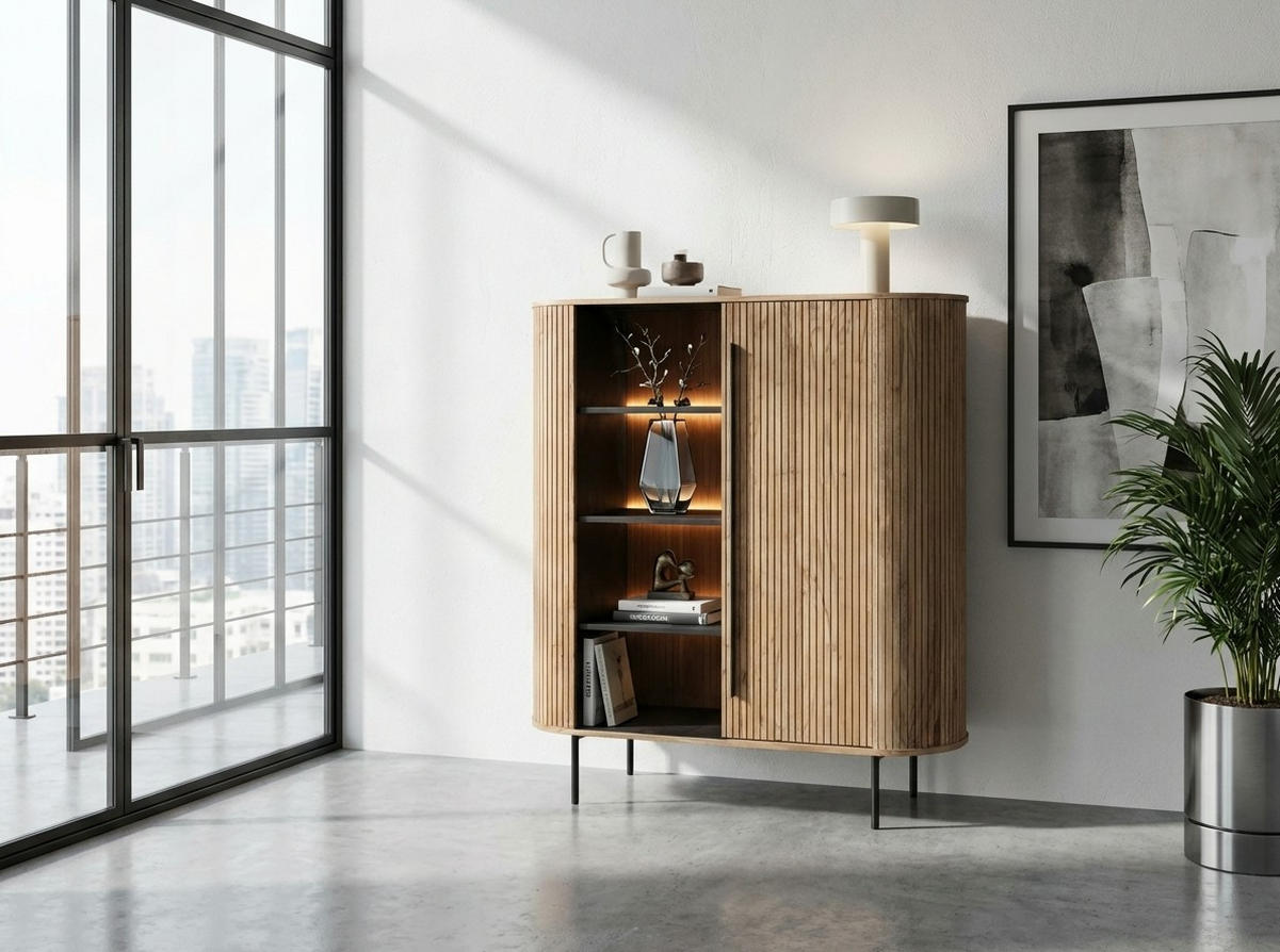 HIGHBOARD  in 118/135/40 cm  - Grau, KONVENTIONELL, Holz/Metall (118/135/40cm) - Livetastic
