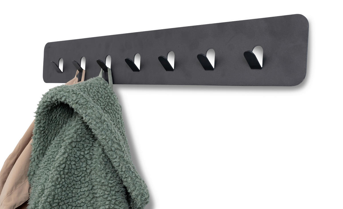 HAKENLEISTE  in Anthrazit  - Anthrazit, Design, Metall (70/10/3cm) - Xora