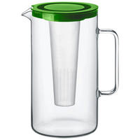 SKLENĚNÝ DŽBÁN  2,5 l  - průhledné/zelená, Basics, plast/sklo (17,6/25,2cm) - Bohemia