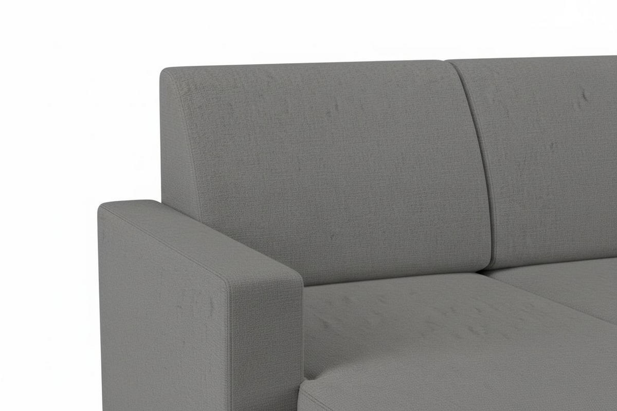 WOHNLANDSCHAFT NIKAS Grau Bouclé  - Buchefarben/Grau, Design, Holz/Textil (310/160/145cm) - MID.YOU