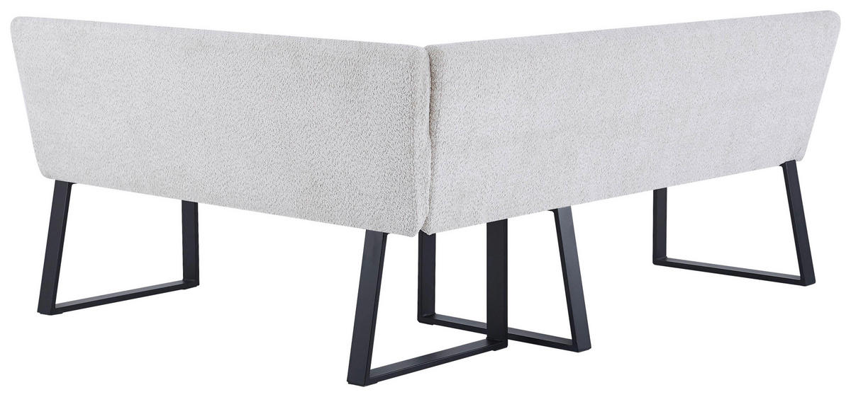 ECKBANK 190/150 cm Leinenoptik Beige   - Beige/Schwarz, KONVENTIONELL, Textil/Metall (190/150cm) - MID.YOU
