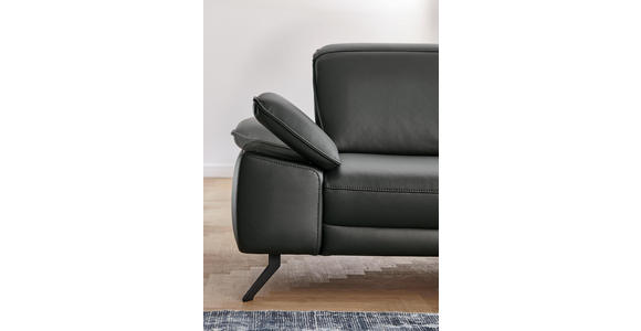 WOHNLANDSCHAFT in Leder Anthrazit - Anthrazit/Schwarz, Design, Leder/Metall (193/328cm) - Dieter Knoll