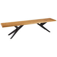 SITZBANK 200/46/40 cm Schwarz, Eichefarben Eiche massiv Metall  - Eichefarben/Schwarz, Design, Holz/Metall (200/46/40cm) - Musterring